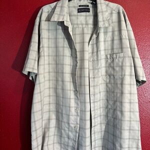 R&R Casual Shirt Mens 2XL Green Plaid Button Up Short Sleeve Luxury Microfiber